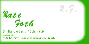 mate foth business card